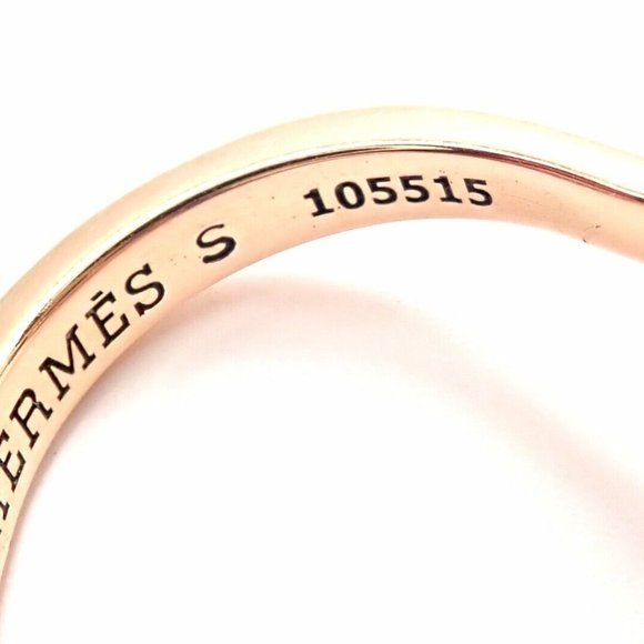 Rare! Authentic Hermes 18k Rose Gold Diamond Large Amethyst Ring - Picture 9 of 12